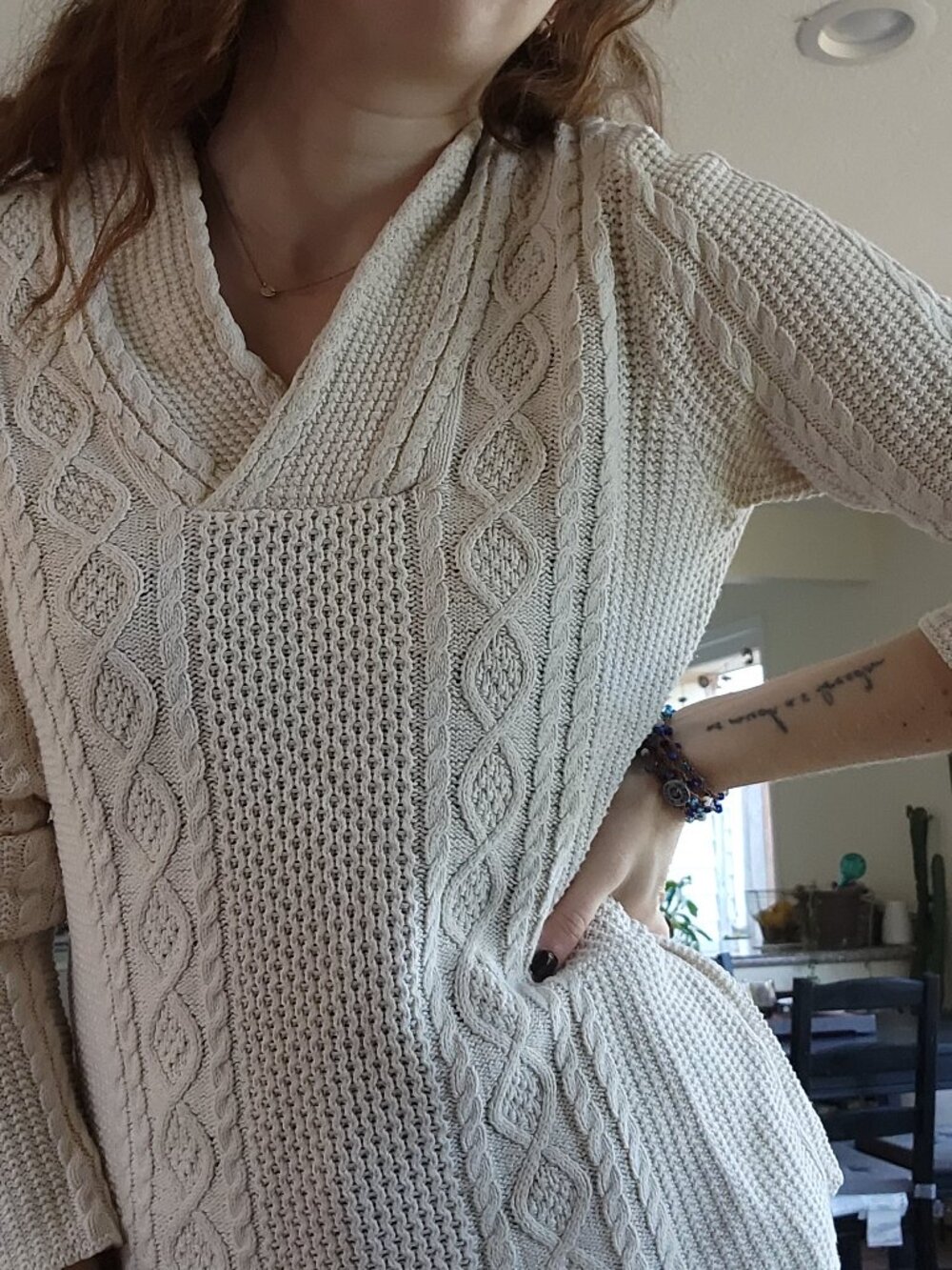 Cotton Fisherman Knit Sweater